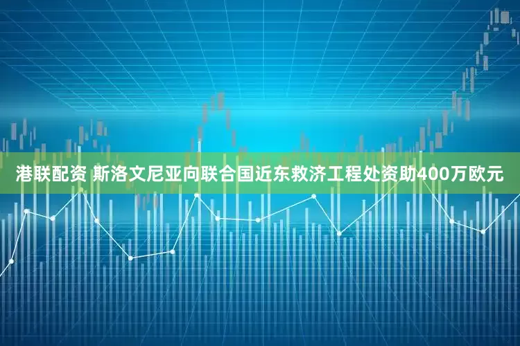 港联配资 斯洛文尼亚向联合国近东救济工程处资助400万欧元